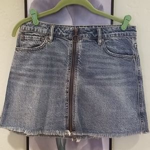 We The Free by Free People Full Zip Jean Skirt 28